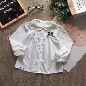 áo sơ mi cổ sen bé gái size 6 -9